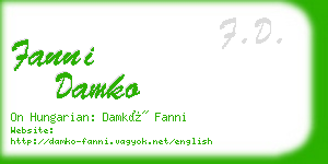 fanni damko business card